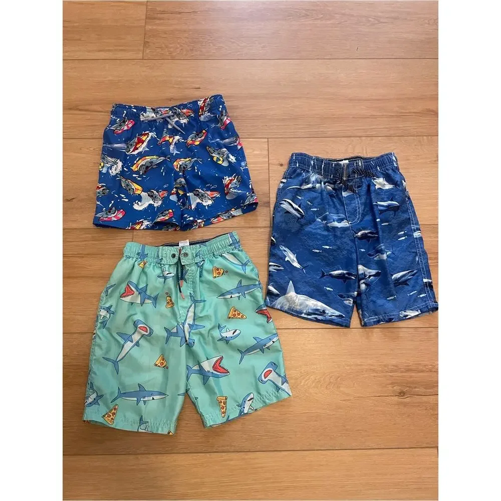 Carter's Boys bathing suit Shorts - trunks Blue, Aqua, Green, Boys 7, Set #0002
